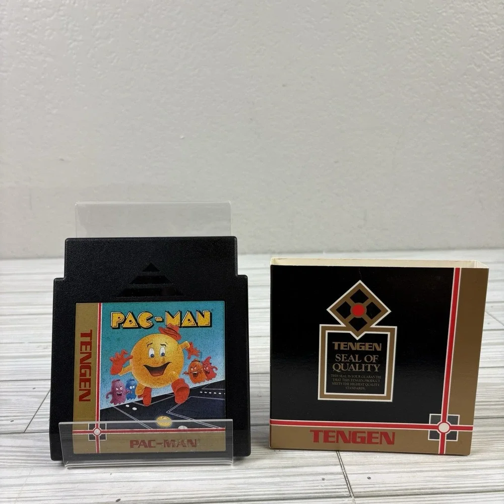 Pac-Man Tengen Black Game Cartridge for Nintendo NES Manual Included